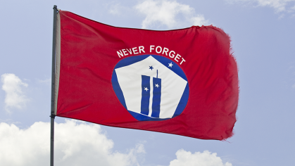 9/11 Flight 93 memorial flag in Pennsylvania 