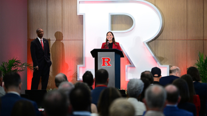 President Tate and Rutgers New Athletics Director Keli Zinn