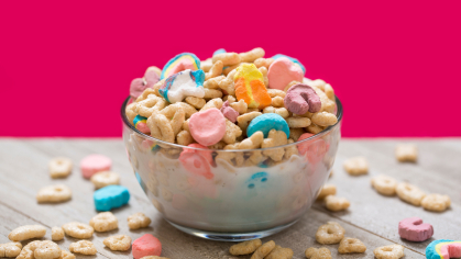Bowl of surgary cereal 