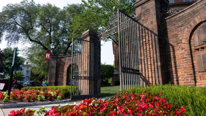 Class of 1882 Gate on the Old Queens campus