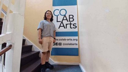 Bryan Mora spent is 2024 Scarlet Service internship with coLAB Arts in New Brunswick.