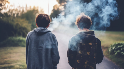 Two teens smoking