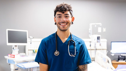 Joseph Medina at work as a nurse