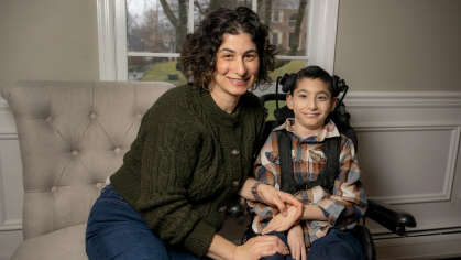 Alumna Jaclyn Greenberg with her son Henry