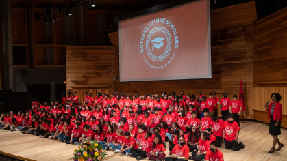 Rutgers future scholar students sitting together