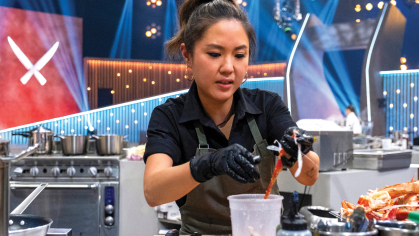 Esther Choi at the set of the Netflix series Iron Chef