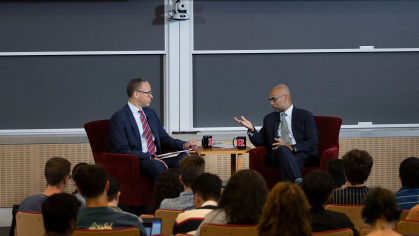 President Holloway in conversation with Rajiv “Raj” Vinnakota
