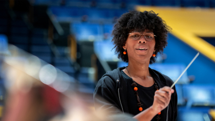 Mal Malone conducting during a rehearsal