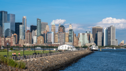 New Jersey Liberty State Park ocean front view