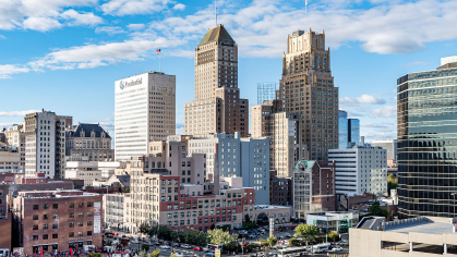 View of Newark City Skyline