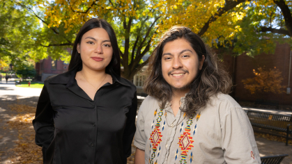 Original Caption: (l. to r.) Samantha Vintimilla (SEBS ’26) and Brandon W. Mejia (MGSA ’25)