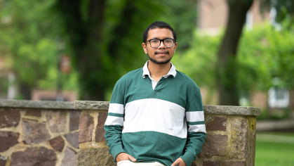 Rising senior Rigo Salvatierra was awarded the Beinecke scholarship to continue his studies in graduate school.