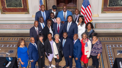 Marla Blunt Carter with President Biden’s advisory commission on advancing educational equity, excellence and economic opportunity for Black Americans