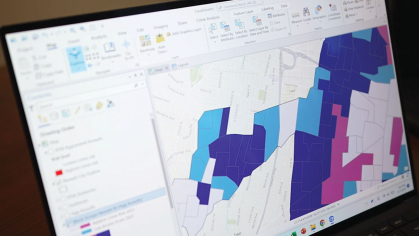 Data screen shot of a risk terrain model
