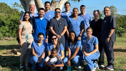 Dental school of medicine students on a community service mission