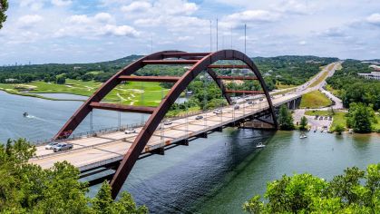 Stunning 4K Capture of Iconic Pennybacker 360 Bridge in Austin, Texas, USA