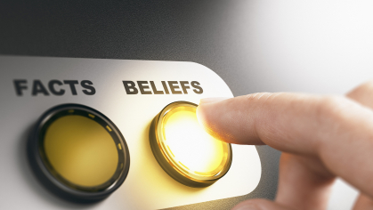 Two buttons labled facts and beleifs