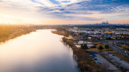 Stock photo of city and river skyline