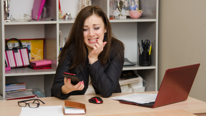 Woman scrolling on her phone