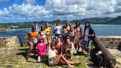 Rutgers SPAA students pose during spring break study abroad course