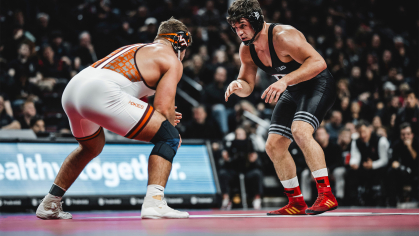 Yaraslau Slavikouski on the wrestling mat