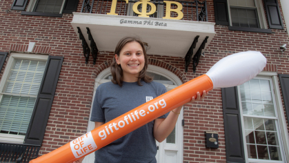 Gift of Life ambassador and Gamma Phi Beta sorority member, Sarah Allen (SAS ’23), is planning Rutgers' first-ever mega-drive to register student donors through Greek Life this fall.