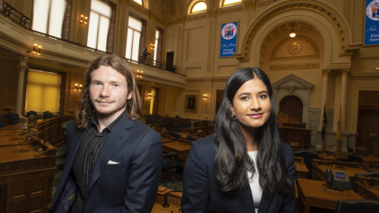 James Cortes (SAS '23) and Nina Gohel (SAS '23) are both interns in the RSSI summer program, working for legislators at the New Jersey statehouse.