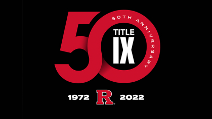 50th anniversary of title ix logo Rutgers 