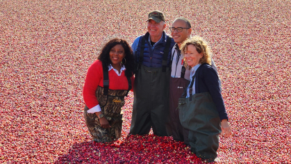 Jonathan Holloway and Francine at the Cranberry Bog