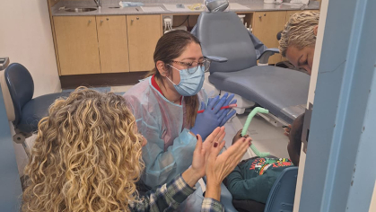 Student receiving Dental Care
