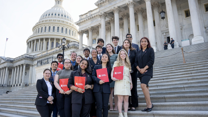 Students on the capitol steps