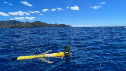 research device floating in the ocean