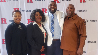 James Moore (center)with, from left: his aunt, Melissa Townes; mother, Karen Moore; and father, James Moore Sr.