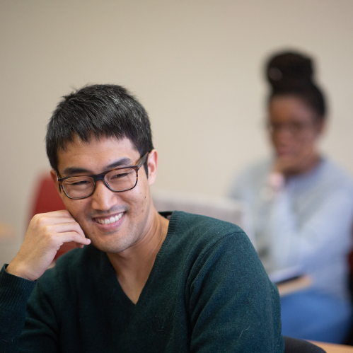 Ellis Kim in Social Welfare Policy and Services class in Conklin Hall 2019