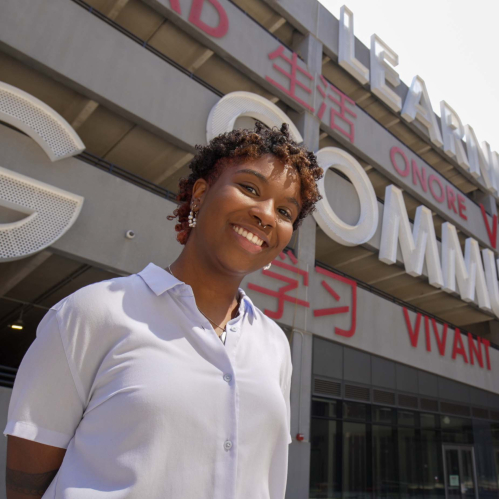 Karoline Gonzalez Sanchez at the Rutgers-Newark Honors Living Learning Community 