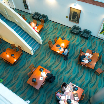 Students studying in the library