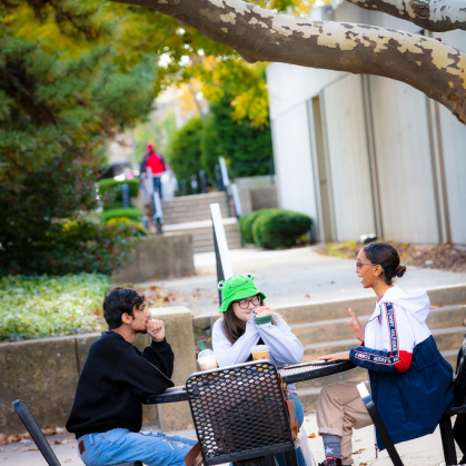 Students on the Rutgers-Newark Plaza