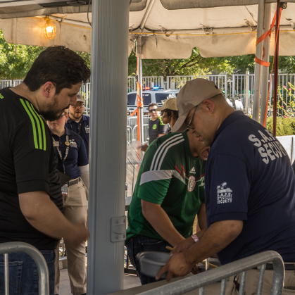 A security guard at a checkpoint