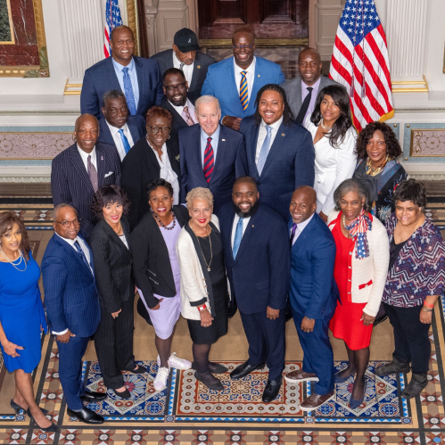 Marla Blunt Carter with President Biden’s advisory commission on advancing educational equity, excellence and economic opportunity for Black Americans