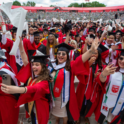 Students at commencement 