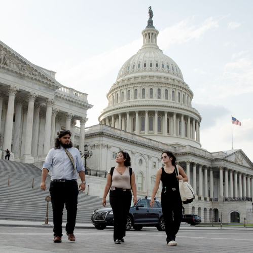 rutgers students walking in washington dc during their scarlet service internship