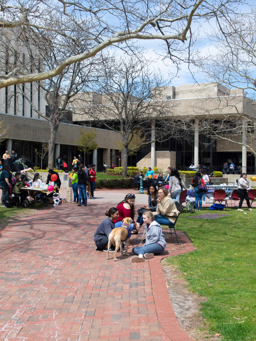 Students on the Newark campus