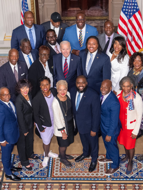 Marla Blunt Carter with President Biden’s advisory commission on advancing educational equity, excellence and economic opportunity for Black Americans