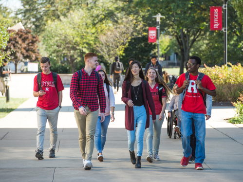 Students walking on campus