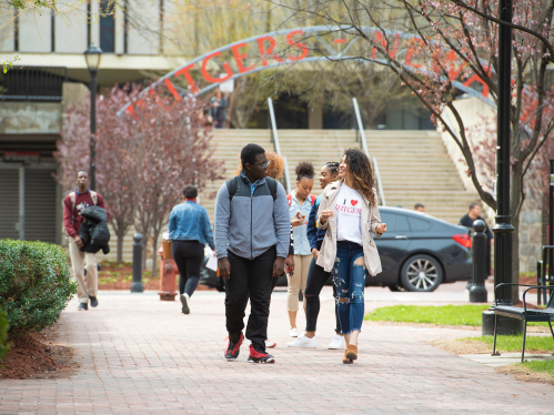 Rutgers students on the Newark campus