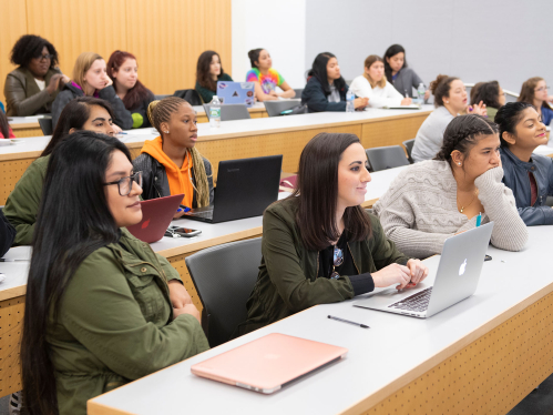 Rutgers students in class