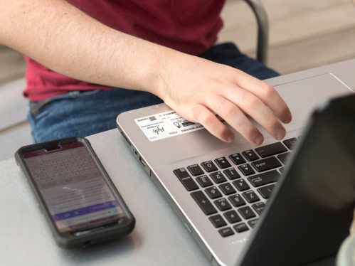 Student on a laptop