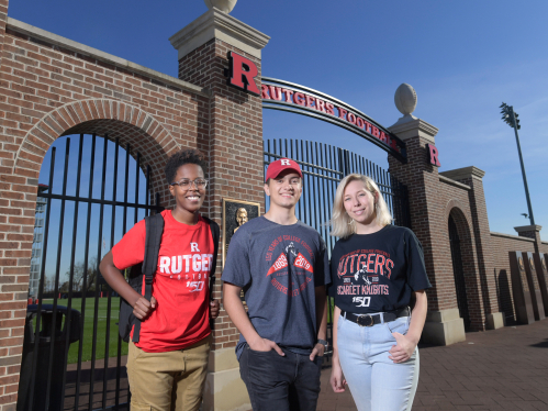 Students wearing 150th anniversary apparel