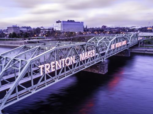 Aerial of Trenton Makes The World Takes Bridge