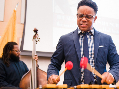 Students playing music